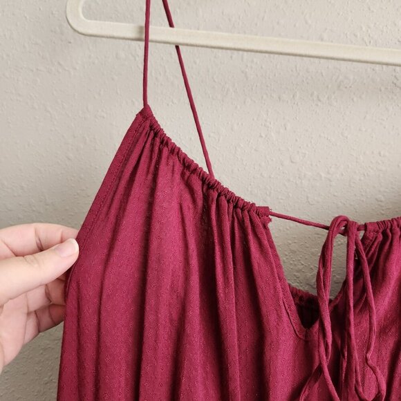Intimately Free People Camisole Mini Dress Wine Color Size Large - Picture 7 of 13